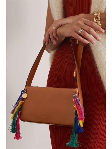 see by chloe tilda|SEE BY CHLOÉ Tilda tasseled leather shoulder bag.